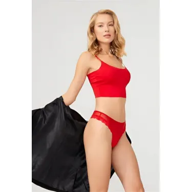 LYYN Tül Ve Dantel Detaylı Kadın Tanga