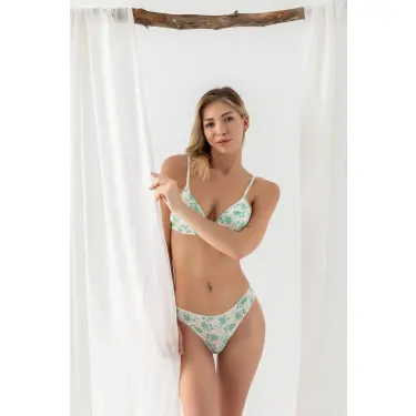 PAMUKLU DESENLİ, ÜÇGEN SÜTYEN YEŞİL (MGP1961)