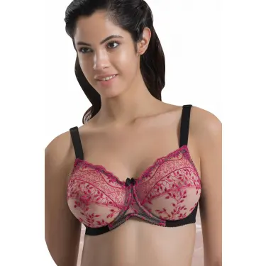 SİYAH BORDO MI Emay 148 C Balenli Toparlayıcı Sütyen