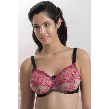 SİYAH FUŞYA MI Emay 148 B Balenli Toparlayıcı Sütyen