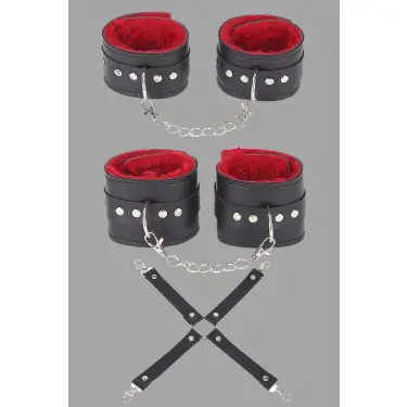 Siyah Kırmızı Harness Fantezi Aksesuar Set