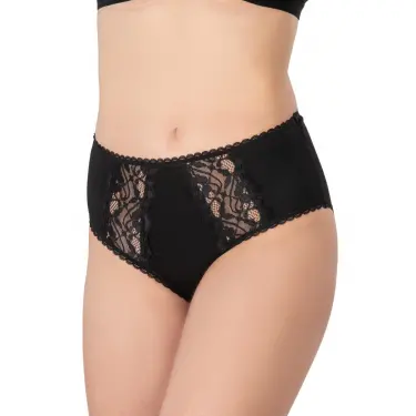 SİYAH MI Emay 1445 Modal Cotton Yüksekbel Dantelli Külot