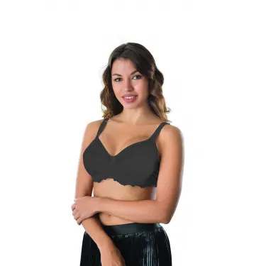 SİYAH MI Emay 170 C Balenli Brode Toparlayıcı Sütyen