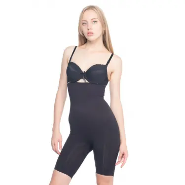 SİYAH MI Emay 2074 Yüksek Bel Desenli Double Uzun Paça Korse