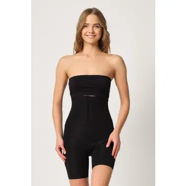 SİYAH MI Emay 2832 Yüksek Bel Balen Destekli Agraflı Lazer Korse