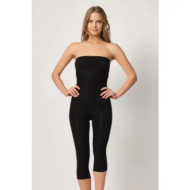 SİYAH MI Emay 2868 Fermuarlı Kapri Tayt Lazer Korse