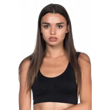 SİYAH MI Emay 4021 Pedli Kalın Askılı Büstiyer