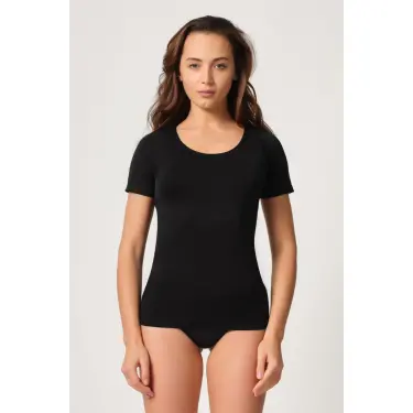 SİYAH MI Emay 5004 Soft Yarım Kollu Atlet