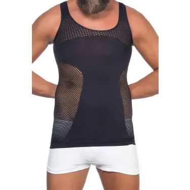 SİYAH MI Emay E1006 Fileli Erkek Korse Atlet