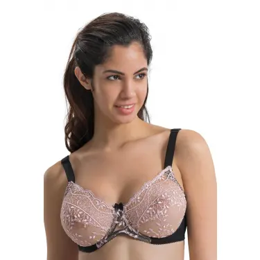 SİYAH-PEMBE MI Emay 148 C Balenli Toparlayıcı Sütyen