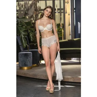 TRANSPARAN BOLERO, SÜTYEN VE BOXER TAKIM EKRU (MGP31433)