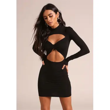 Uzun Kollu Mini Elbise