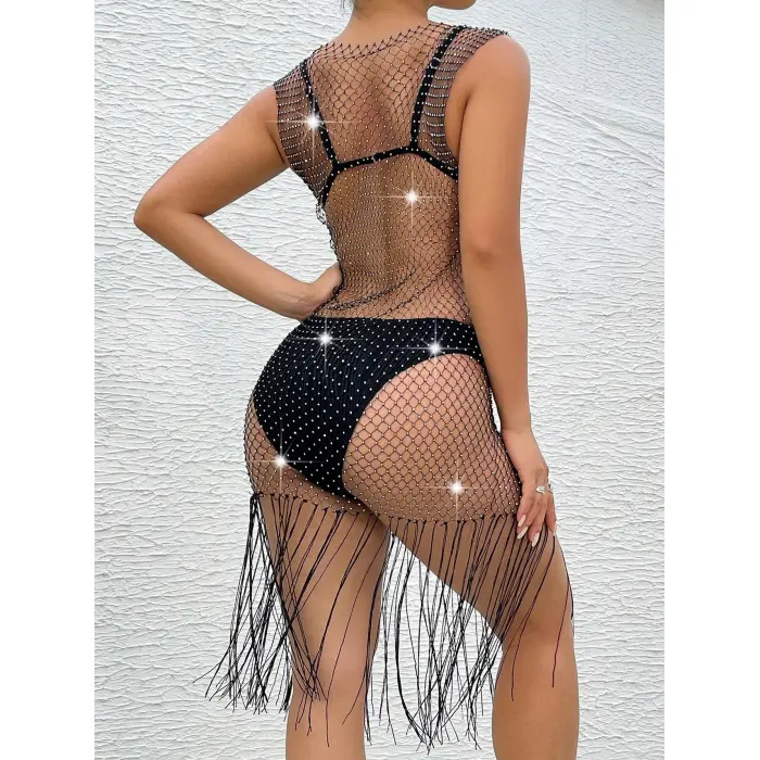 LYYN Kolsuz Püsküllü Elbise