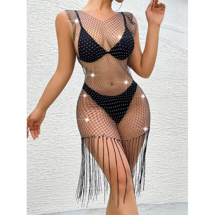 LYYN Kolsuz Püsküllü Elbise