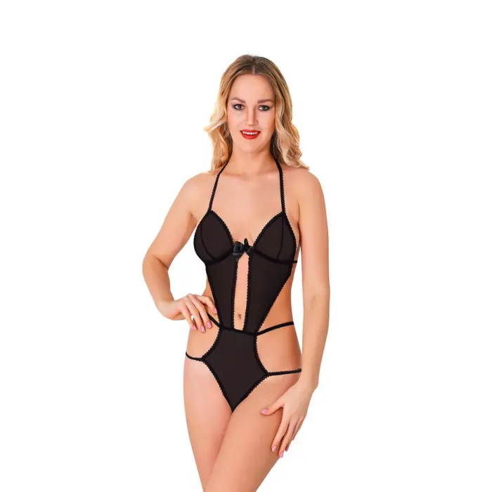 LYYN Siyah Lcralı Tül Bodysuit - 931