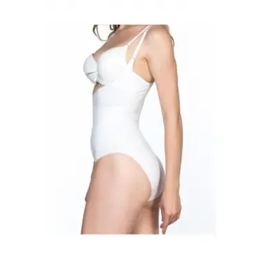 Beyaz Açık Göğüs Çıtçıtlı Dikişsiz Korse - 756