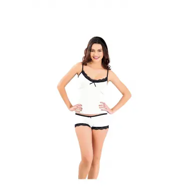 Ekru Atlet Şort Takım - 3019