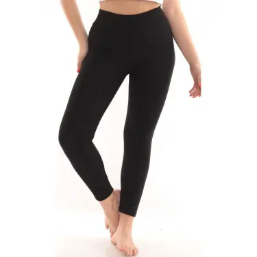 Kadın Siyah Termal Tayt İçi Şardonlu