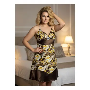 LYYN Zarif Desenli Saten Gecelik