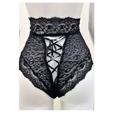 Siyah Dantelli Yüksek Bel Külot Venüs-k1013