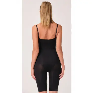 Siyah Kadın Paçalı Boy Dikişsiz Korse - 750