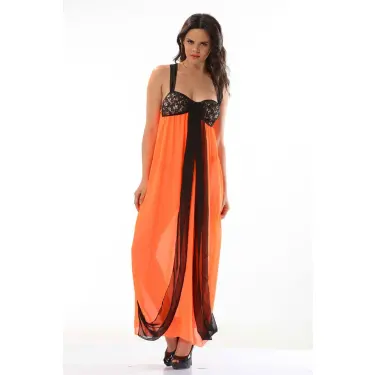 Turuncu Tül Gecelik - 207