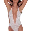 Beyaz Dantelli Fantezi Bodysuit - 855