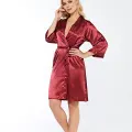 Bordo İpek Saten Sabahlık - 14004