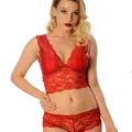 Kırmızı Bralet Dantelli Sütyen Takım 2 Li - 6255
