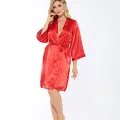 Kırmızı İpek Saten Sabahlık - 14001