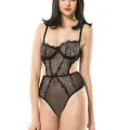 Siyah Dantelli Bodysuit - 623s