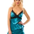 Yeşil Saten Babydoll Şortlu Takım - 298