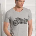 Berrak Motosiklet Baskılı Erkek  T-shirt 1049