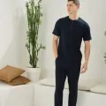Erkek 2090 Erkek  Midi Yaka Pijama Takım