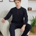 Erkek 9111 Battal  Erkek   Midi Yaka Pijama Takımı