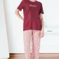 Estiva 25165 Kadın Marla Çiçekli Kısa Kol Pijama Takımı