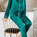 Freshness 2045 Saten Gömlek Yaka Patlı Pijama Takımı