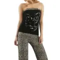 Hmd Kadın Leopar Straplez Kapri Takım 50026