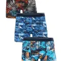 Işıl Erkek  Likralı Boxer Desenli 3 Adet M