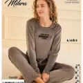 LYYN  13166 Kadın Kadife Uzun Kol Pijama Takımı