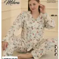 LYYN  50801 Kadın Düğmeli Battal Pijama Takımı