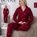 LYYN Boyraz 0190 Kadın Süet Uzun Kol Pijama Takımı