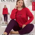 LYYN Boyraz 0259 Kadın Battal Sandy Uzun Kol Pijama Takımı