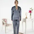 LYYN Estiva 25383 Uzun Kol Kadife Pijama Takımı