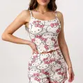 LYYN Hello Kitty Baskılı Askılı Şortlu Pijama Takımı