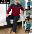 LYYN Kapitex 5817 Erkek Uzun Kol Düğme Yaka Pijama Takımı