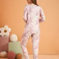 LYYN Pjs 28017 Kadın Uzun Kol Önü Düğmeli Pijama Takım