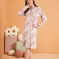 LYYN Pjs 28019 Kadın Uzun Kol Desenli Gecelik