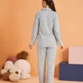 LYYN Pjs 28064 Kadın Düğmeli Pijama Takım