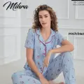 Mihra 90141 Kadın Boydan Düğmeli Pijama Takımı